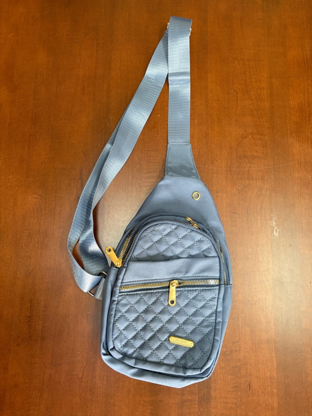 NWOT Quilted Crossbody Sling Bag - Slate Blue